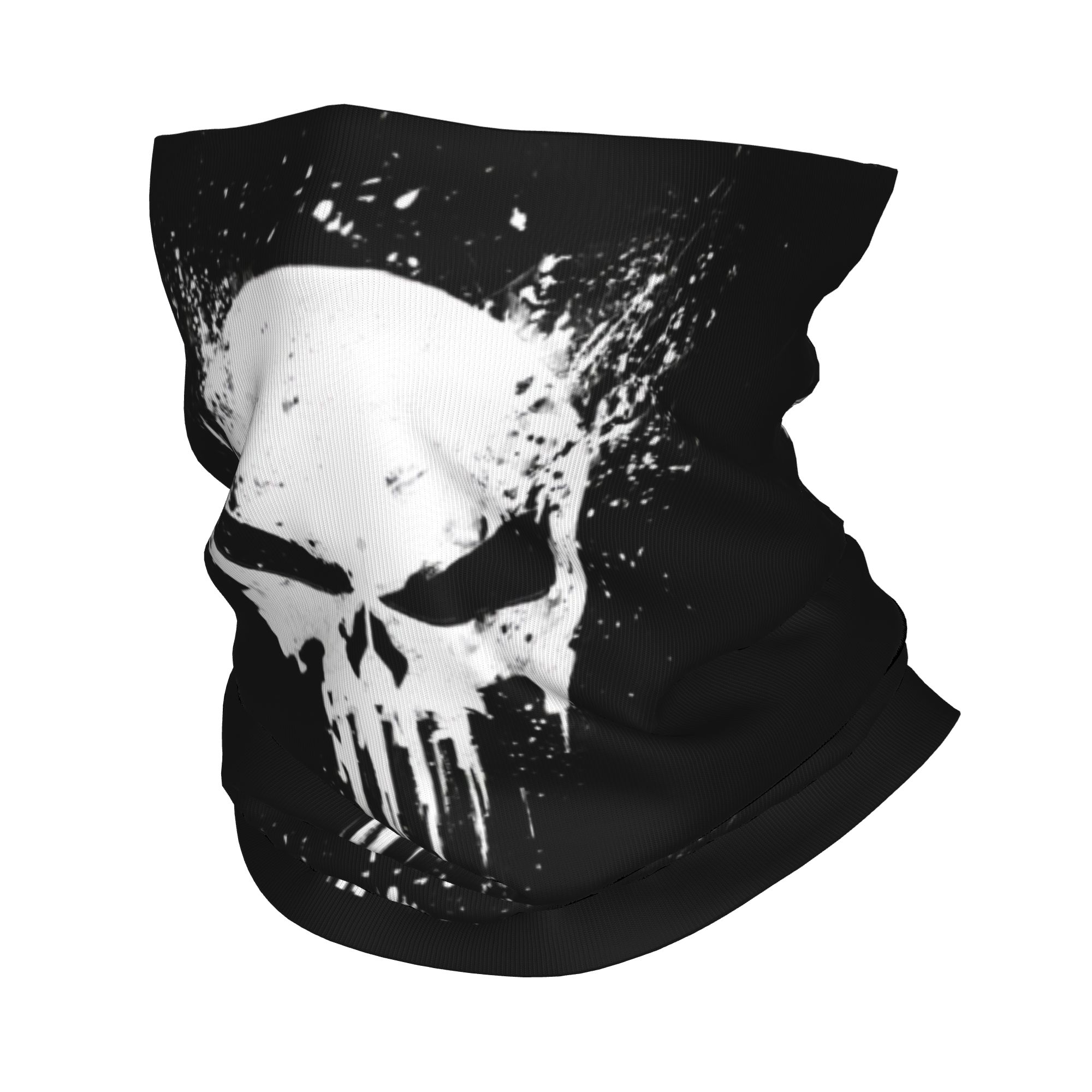 Neck Gaiter Fleece - カスタムスケルトンスカルバンダナ冬用ネックウォーマー女性用防風フェイススカーフスキーヘビーメタルゲイターヘッドバンド