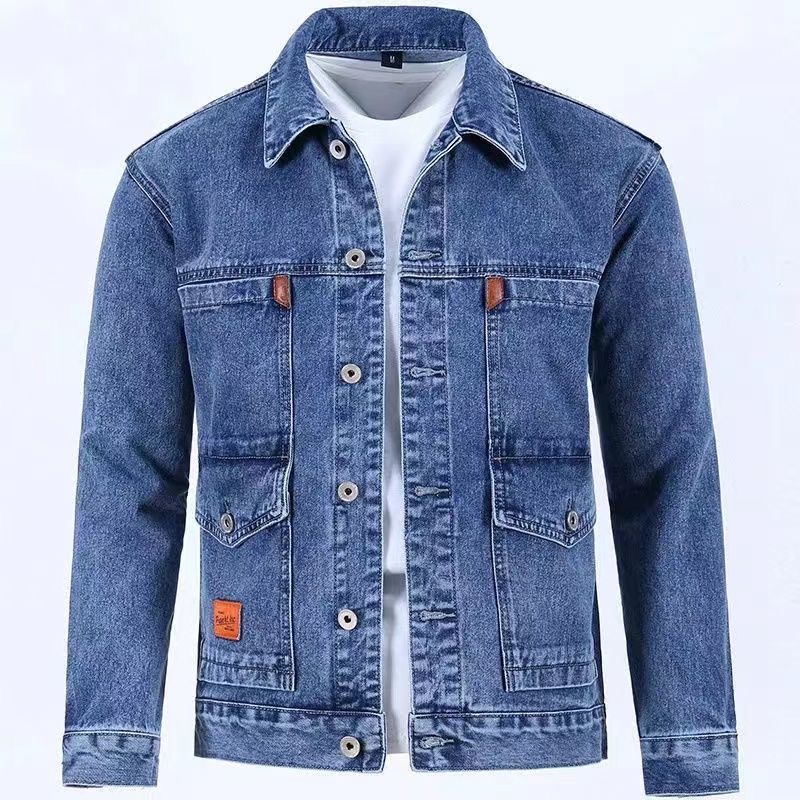Down Jacket Packable - 男性用無地デニムジャケット,新しい春と秋のトレンド,快適でカジュアルなルーズフィット,高品質,2023