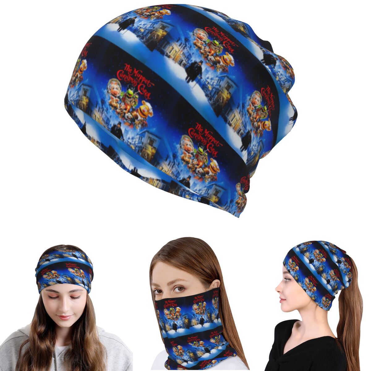 Knit Beanie Hat Warm - マペット クリスマス キャロル バンダナ ネックゲイター マジック