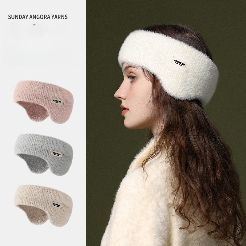 Winter Headband Fleece - 冬の新しいニットイヤーマフ女性用暖かいフリース裏地付きイヤーマフヘッドバンド防風防寒イヤーウォーマー多用途耳カバー