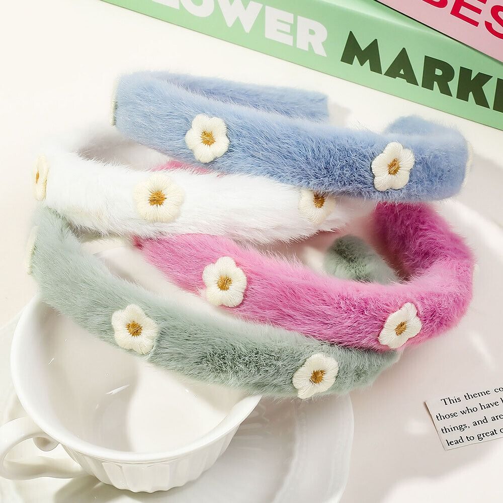 Winter Headband Fleece - 毛皮のような形のヘッドバンド,柔らかい花のヘッドバンド,無地,ヘアアクセサリー,ヨガヘッドバンド,新しい