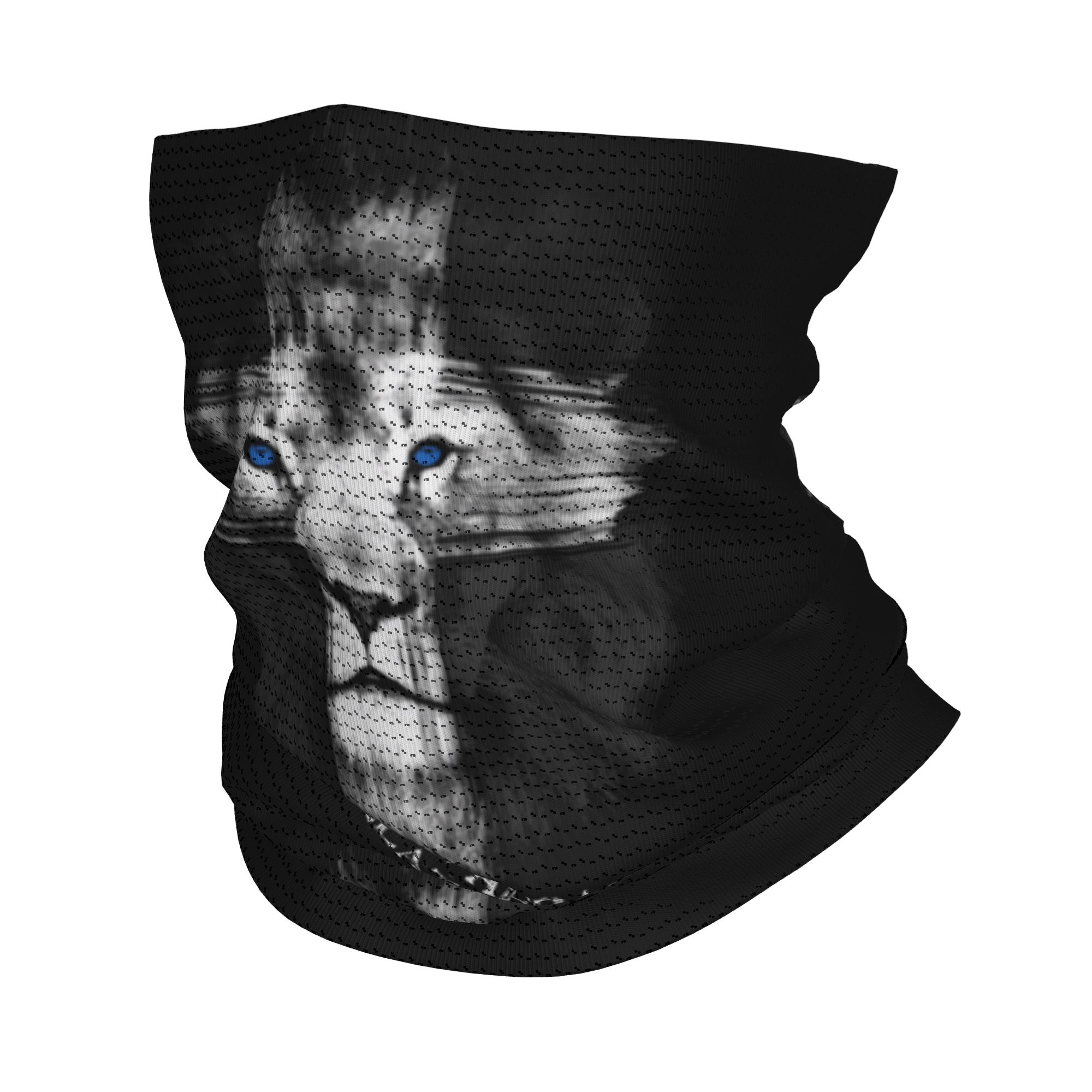 Neck Gaiter Fleece - カスタムクールライオンオブジュダジーザスクロス冬用ヘッドバンドネックウォーマーハイキングハンティングチューブスカーフクリスチャン信仰フェイスバンダナゲイター