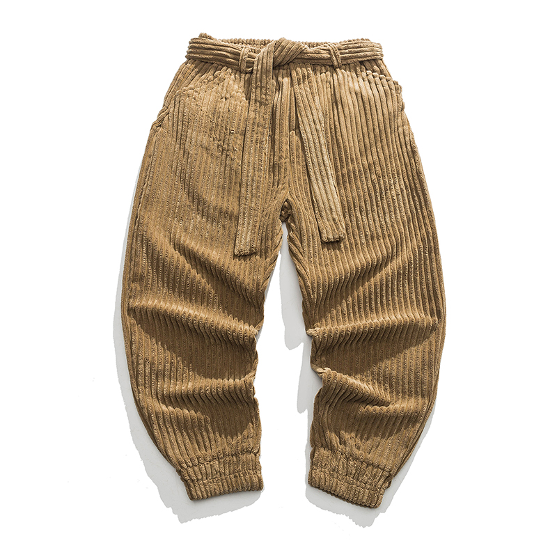 Corduroy Pant Warm - 男性厚いコーデュロイパンツ 2026 男性韓国暖かいハーレムパンツ秋冬男性ルーズ原宿ズボン男性カジュアルスウェットパンツ