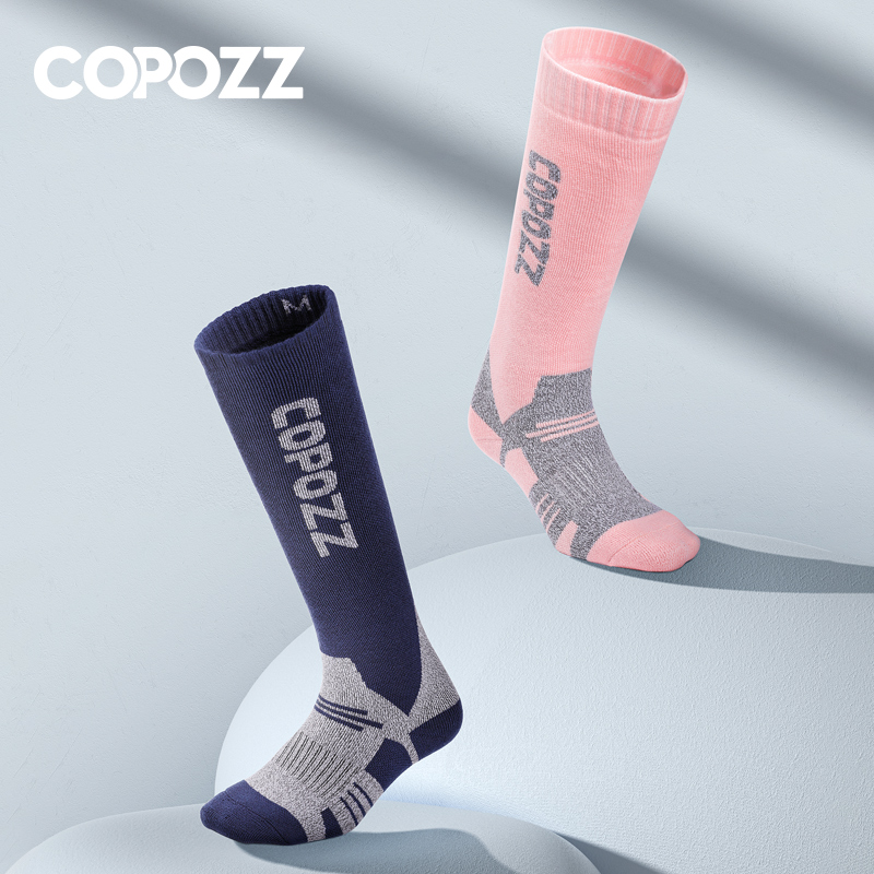 Thermal Sock Wool - COPOZZ 冬男性女性サーマルスキーソックス暖かいウールサイクリングサッカースノーボードソックス肥厚ハイチューブ吸湿靴下
