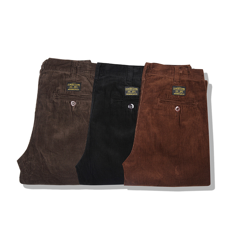 Corduroy Pant Warm - KO1912秋冬用ウォームコーデュロイパンツ,レトロカジュアルパンツ,ストレートツール,無地,すべてにマッチ,厚手のウエスト