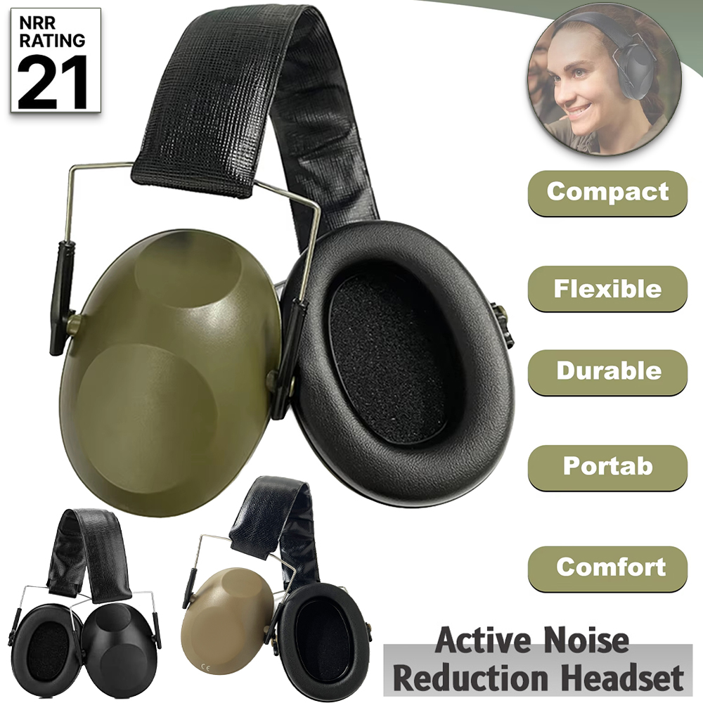 Earmuffs Foldable - ノイズリダクション安全イヤーマフ、射撃用聴覚保護イヤーマフ、NRR 21dB、折りたたみ式ヘッドホン、戦術用アンチノイズ