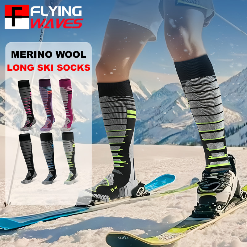 Thermal Sock Wool - メリノウールスキーソックス寒い天候用ソックス男性女性用スノーボード雪狩猟冬用サーマルニーハイ暖かい靴下