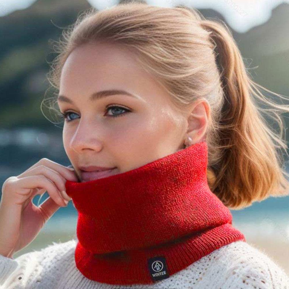 Winter Headband Fleece - 冬用厚手ニットマフラー、女性用ウール混紡フリースリングバンダナスカーフ、ネックウォーマー、厚手カシミヤヘッドバンド、スキーマスク