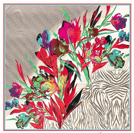 Shawl Wrap Winter - 女性用スクエアシルクスカーフ,新しい油絵,花柄,冬用スカーフ,ファッションショール,高級ブランド,130x130cm