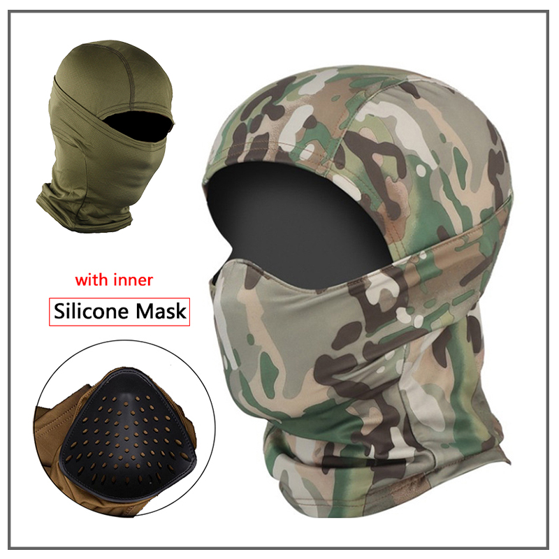 Balaclava Ski Mask - 戦術エアソフトフルフェイスバラクラバペイントボールサイクリング自転車ハイキングスカーフ釣りスノーボードスキーマスクフード帽子男性女性