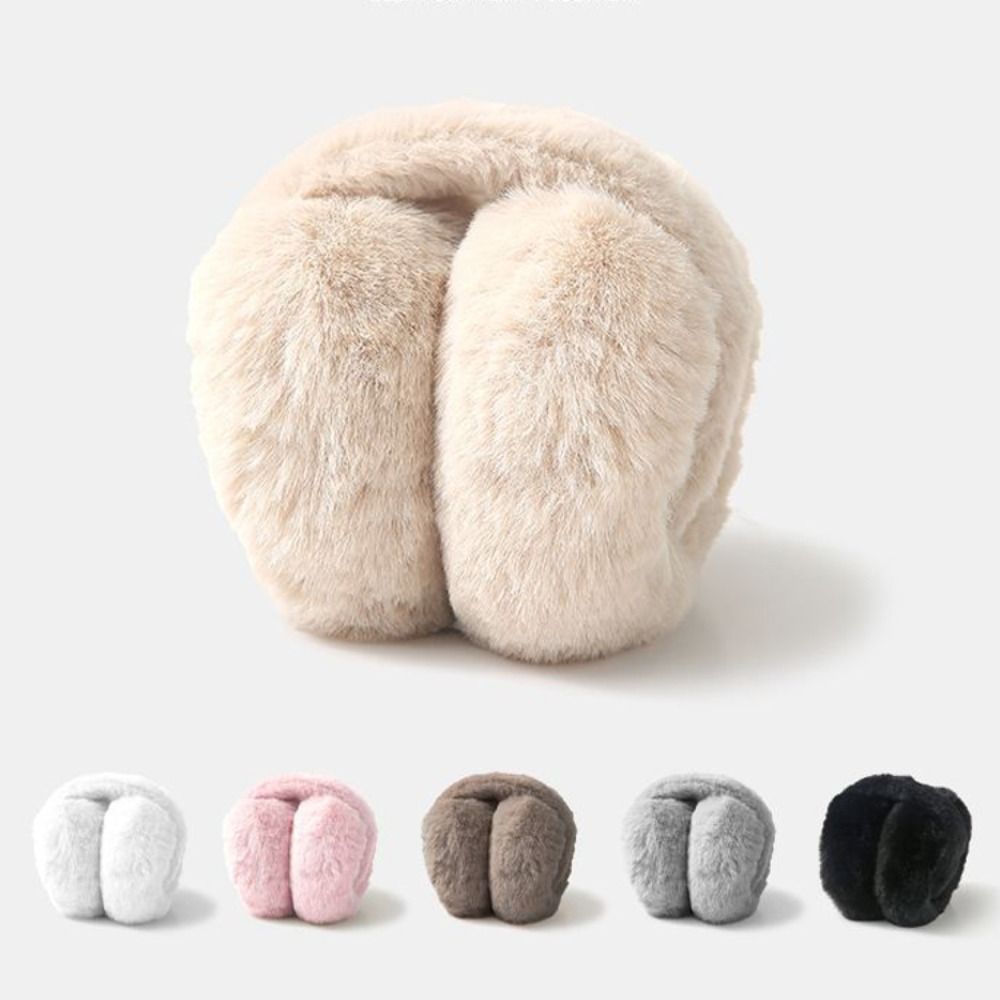 Earmuffs Foldable - 屋外冬用暖かいイヤーマフ、携帯用防寒フェイクファーイヤーマフ、柔らかい折りたたみ式イヤーフラップ、女性男性用