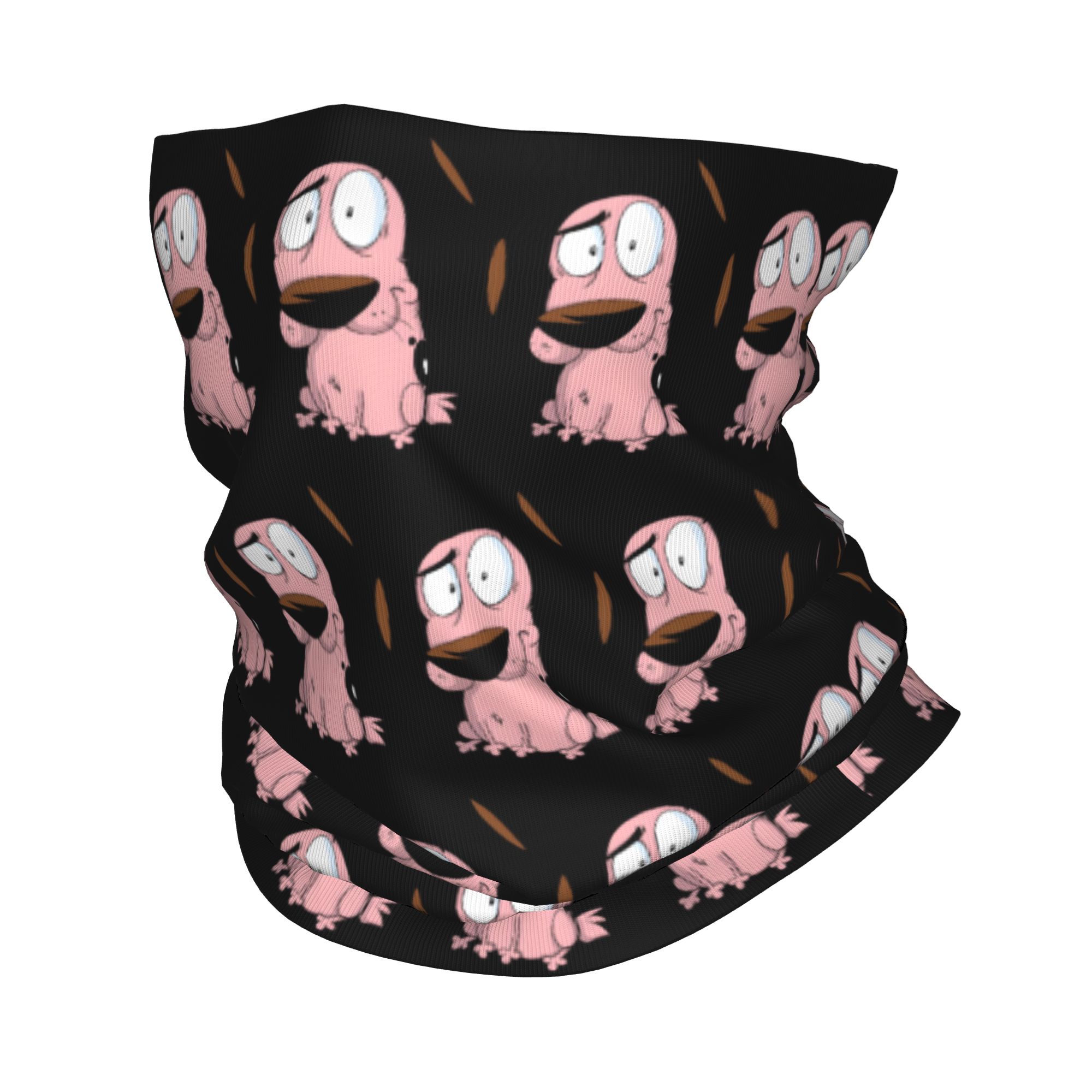 Neck Gaiter Fleece - カスタム漫画勇気犬冬ヘッドバンドネックウォーマー女性男性ハイキングキャンプチューブスカーフフェイスバンダナゲイター