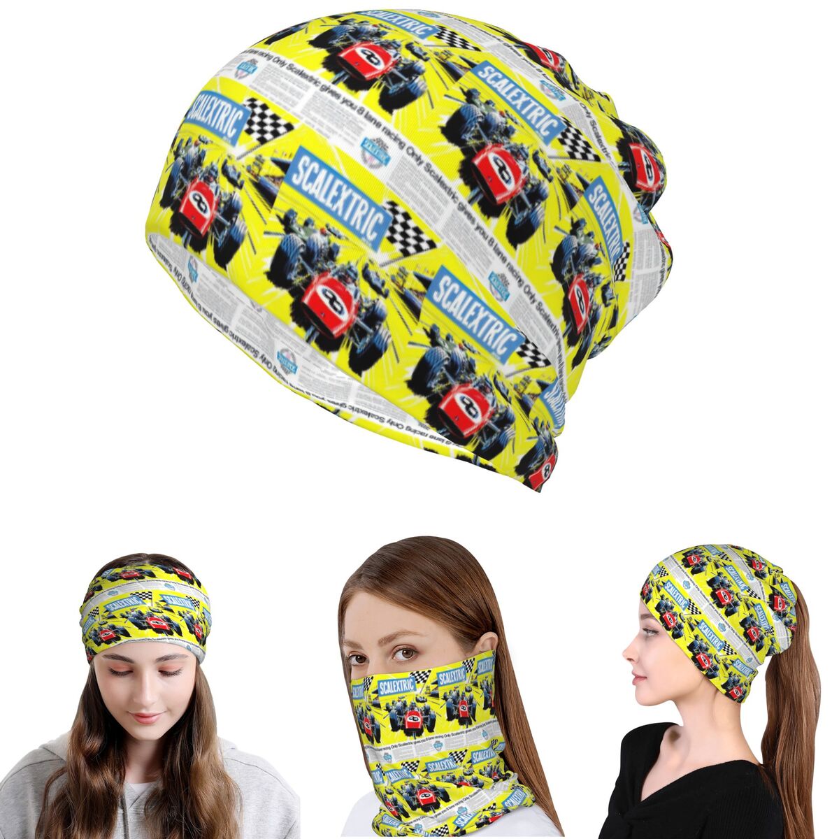 Knit Beanie Hat Warm - Scalextric ヴィンテージ スタッフ バンダナ ネックゲイター ラップ