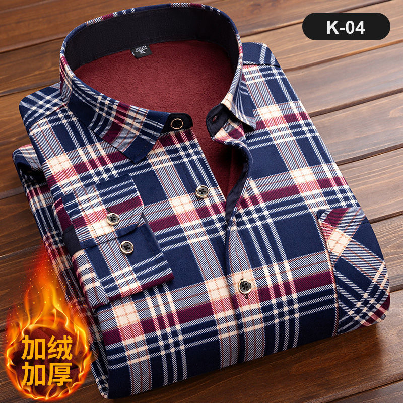Flannel Shirt Lined - 男性用長袖チェック柄シャツ、厚いフリースライン、ソフトカジュアルフランネル、暖かいドレスシャツ、新、秋、冬、5XL、2024