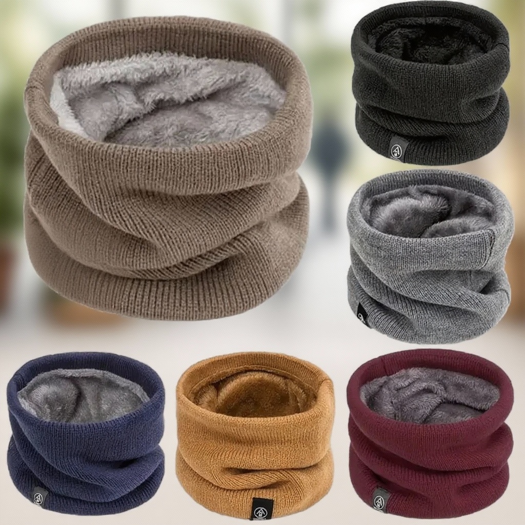 Neck Gaiter Fleece - 暖かいニットスカーフ、厚手のプラッシュ素材、防風、冬用ネックゲイター、寒い天候のアウトドアスポーツ、スキー、ランニング、男女兼用チューブスカーフ