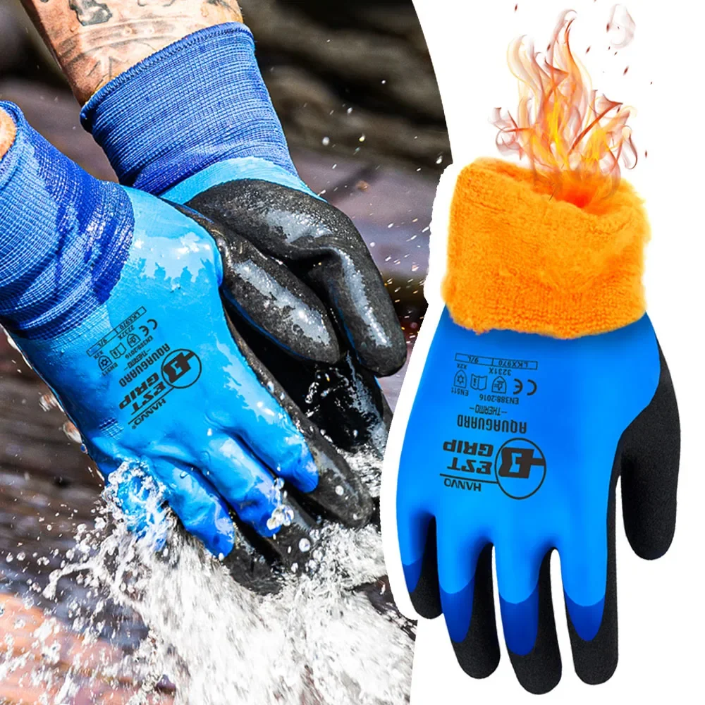 Snow Glove Insulated - 防水冬作業手袋優れたグリップコーティングサーマルライナー断熱暖かい屋外用寒い天候氷雪スキー手袋