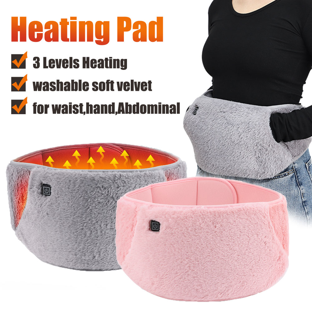 Hand Warmer Electric - 電熱期間パッドウエストウォーマーソフトベルベット 3 レベルグラフェンコードレスハンドバック腹部温湿布洗えるベルト
