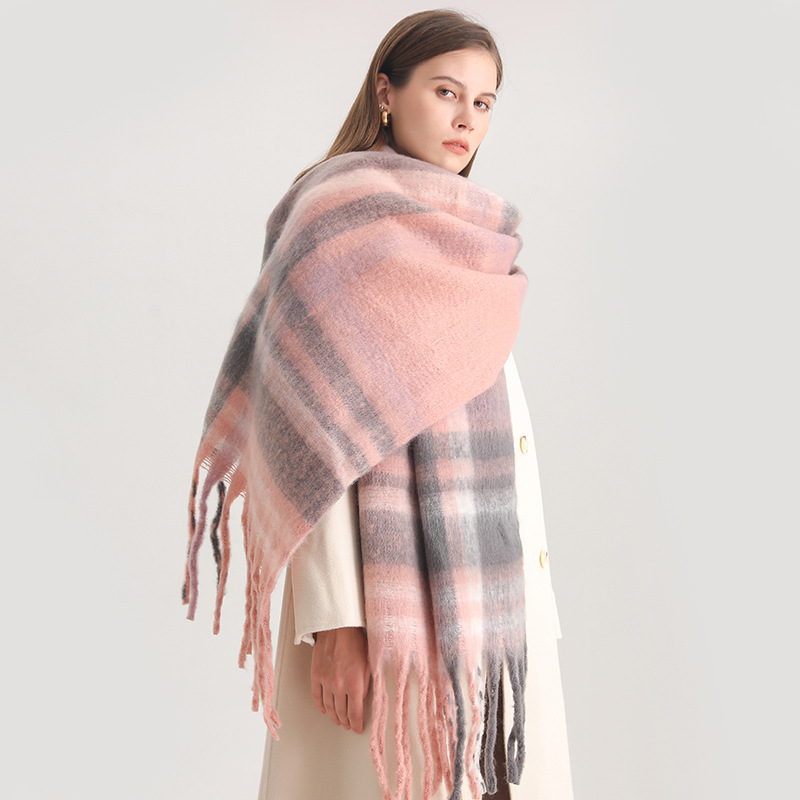 Wool Scarf Men - 韓国の冬模造カシミヤスカーフ学生ネック厚く暖かいショール男性女性人気のタッセルスカーフ Bufanda 毛布肥厚