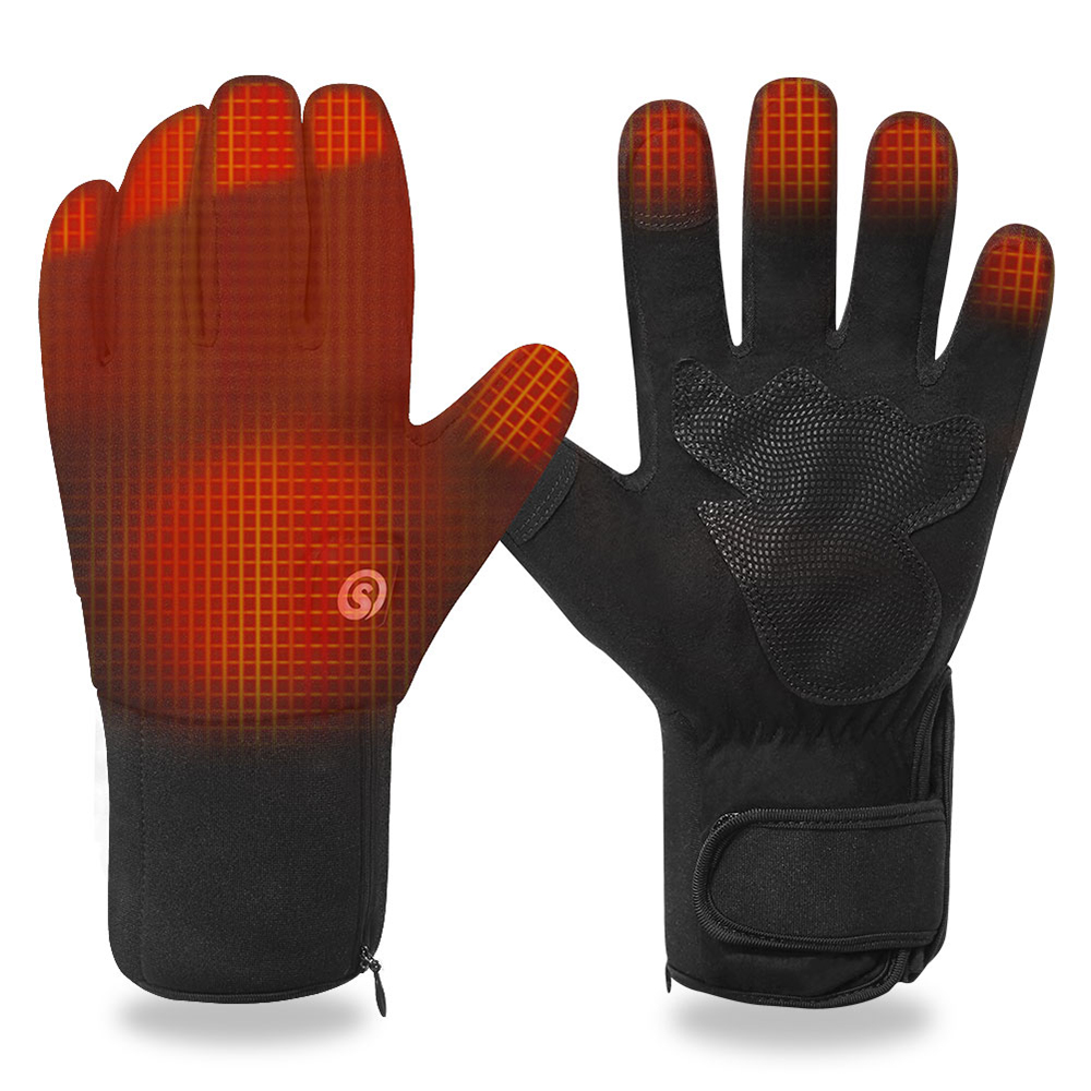 Hand Warmer Electric - バッテリー,防水,ウォーマー,サーマルタッチディスプレイ,冬用の電気温水オートバイ手袋
