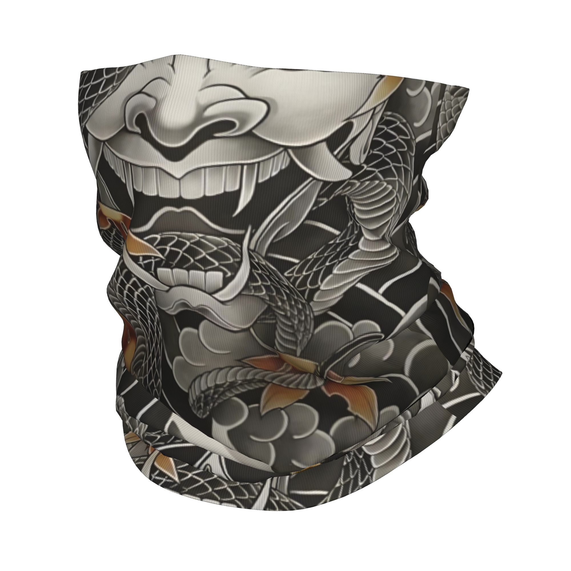 Neck Gaiter Fleece - カスタム侍鬼デーモンバンダナネックウォーマー男女兼用冬スキーチューブスカーフゲイター怖い幽霊フェイスカバー