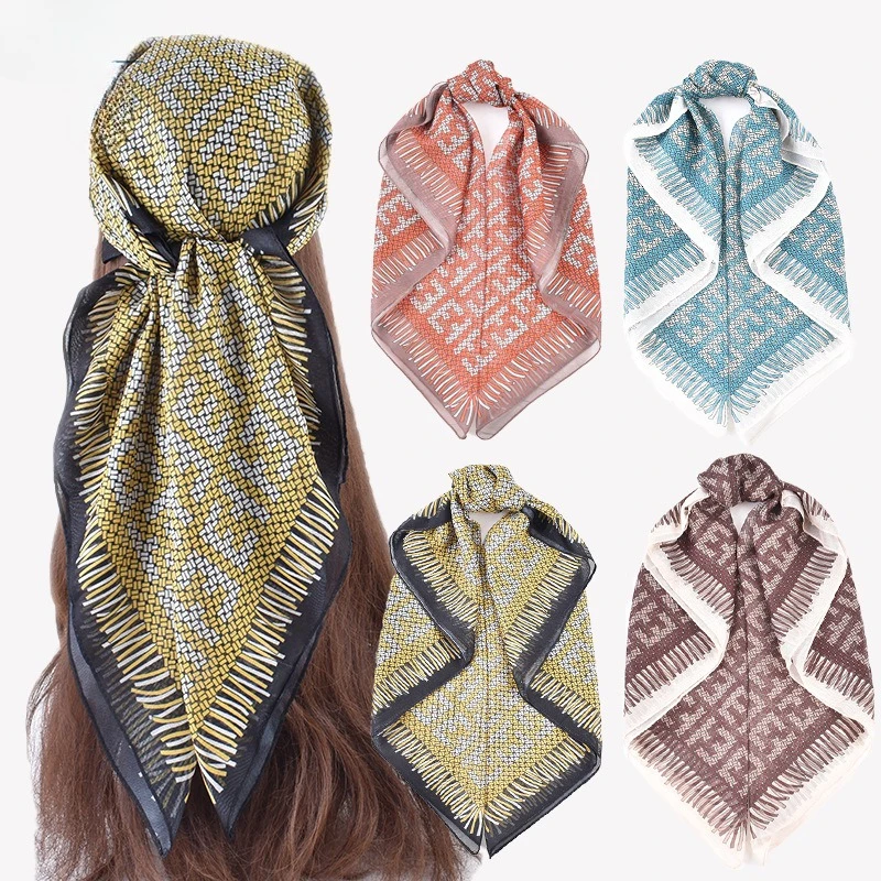 Shawl Wrap Winter - ファッショナブルで多用途な新しい韓国スタイルのシンプルな市松プリントの軽い高級シルクスカーフスクエアスカーフ