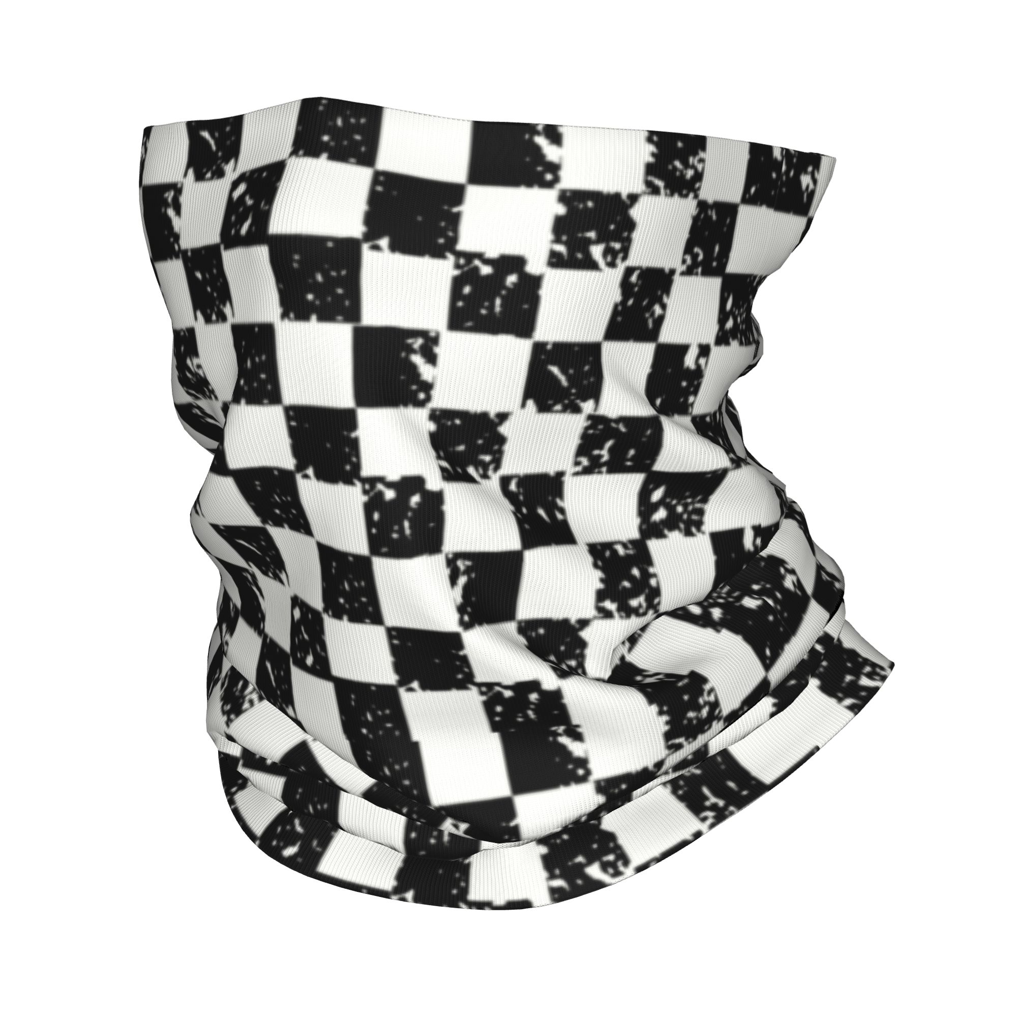 Neck Gaiter Fleece - カスタムレトロチェック柄フラッグウィンターヘッドバンドネックウォーマー男女兼用スキーサイクリングチューブスカーフフェイスバンダナゲイター