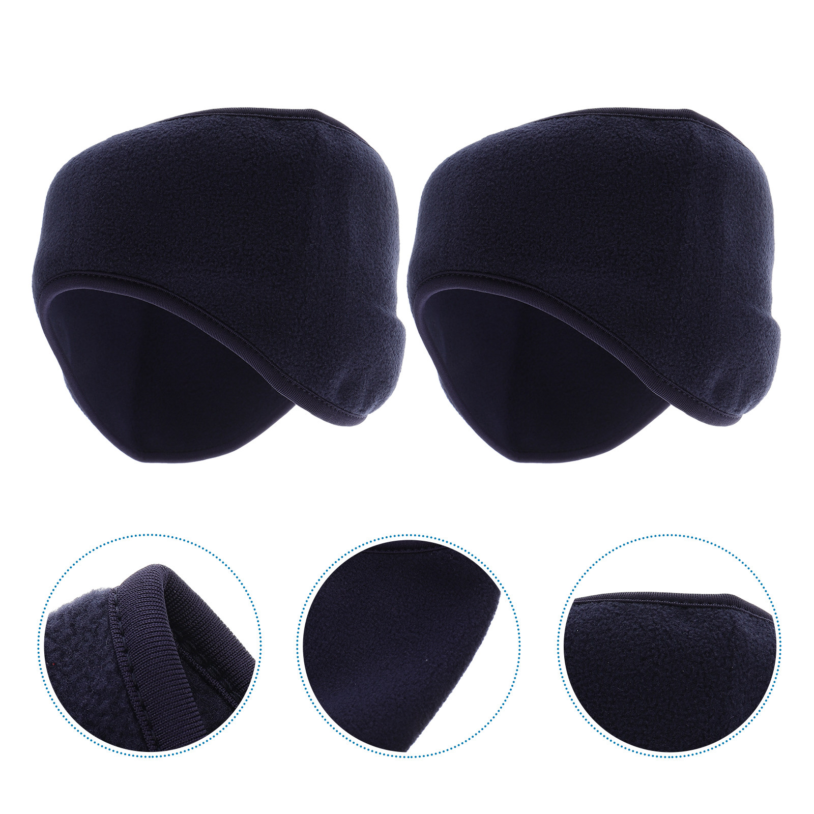 Fleece Ear Warmer Band - 2個セット 暖かい防風ヘッドバンド ポーラーフリース スポーツイヤーウォーマー ヘッドラップ 伸縮性のあるアウトドア用冬用ヘアバンド
