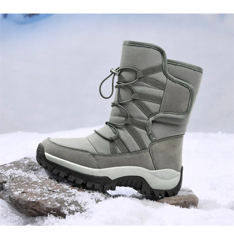 Waterproof Winter Boot - メンズ暖かいプラッシュカップルスノーブーツ、屋外滑り止めハイキング、メンズワークアンクルブランドウィンターシューズ、防水