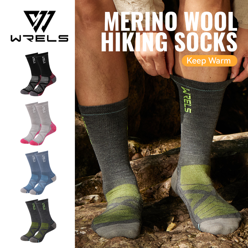 Thermal Sock Wool - WRELS 1/2/3 メリノウールソックス サーマルウォームクルー ウィンターブーツソックス 吸湿発散性