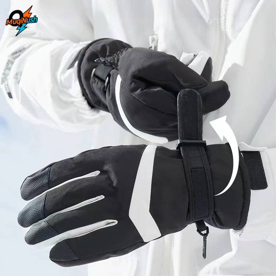 Snow Glove Insulated - MuqiNush 防水防風スノーボードベルベット断熱スキーグローブ スノーウォームグローブ メンズ レディース タッチスクリーン対応