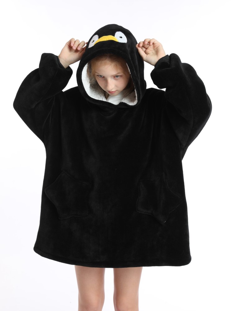 Sherpa Hoodie Fleece - 子供のための特大のsherpaブランケットパーカー、10代、男の子と女の子のための冬のスウェットシャツ、厚い暖かいウールのテレビの毛布、子供のためのフード付きコート