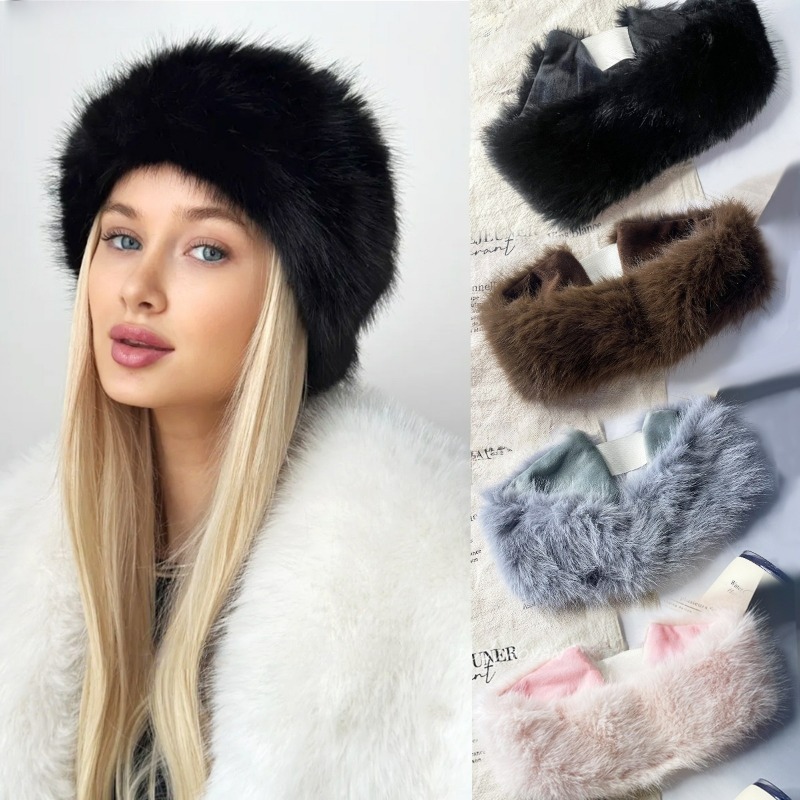 ワイドバンドファーヘッドバンド冬用保温イヤーマフ伸縮性フリー - Fleece Ear Warmer Band のレビューと価格