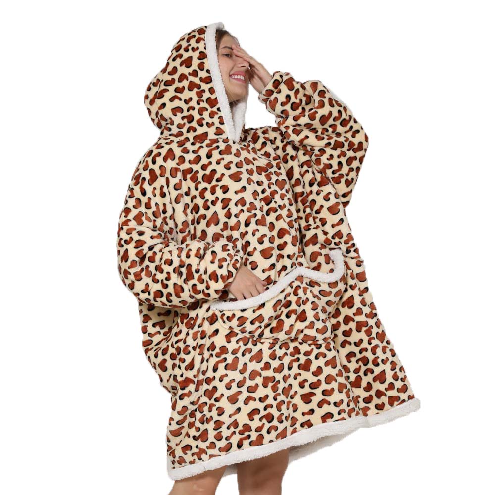女性の特大フリースフーディーブランケット、Sherpa、Le - Sherpa Hoodie Fleece のレビューと価格