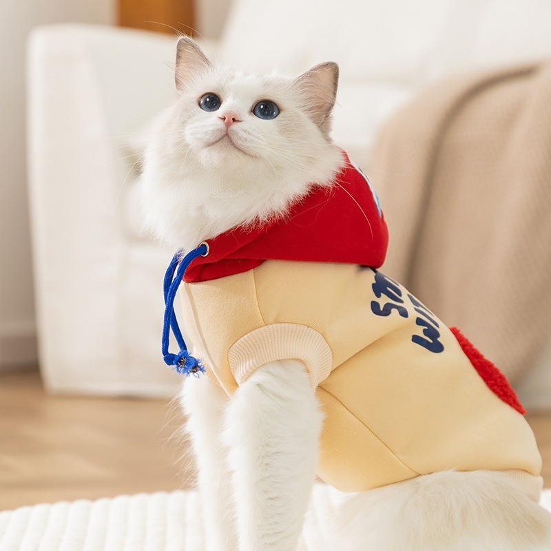 猫用フード付き冬用シェルパフリーススウェットシャツ、二本足用 - Sherpa Hoodie Fleece のレビューと価格