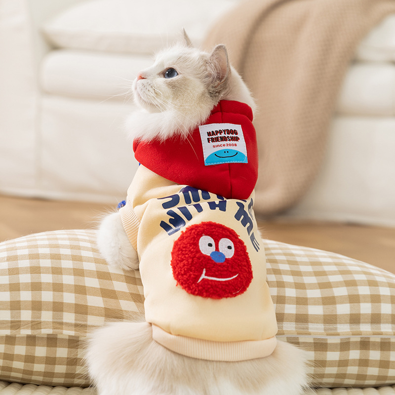 猫用フード付き冬用シェルパフリーススウェットシャツ、二本足用 - Sherpa Hoodie Fleece のレビューと価格