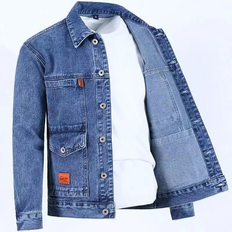 男性用無地デニムジャケット,新しい春と秋のトレンド,快適でカ - Down Jacket Packable のレビューと価格