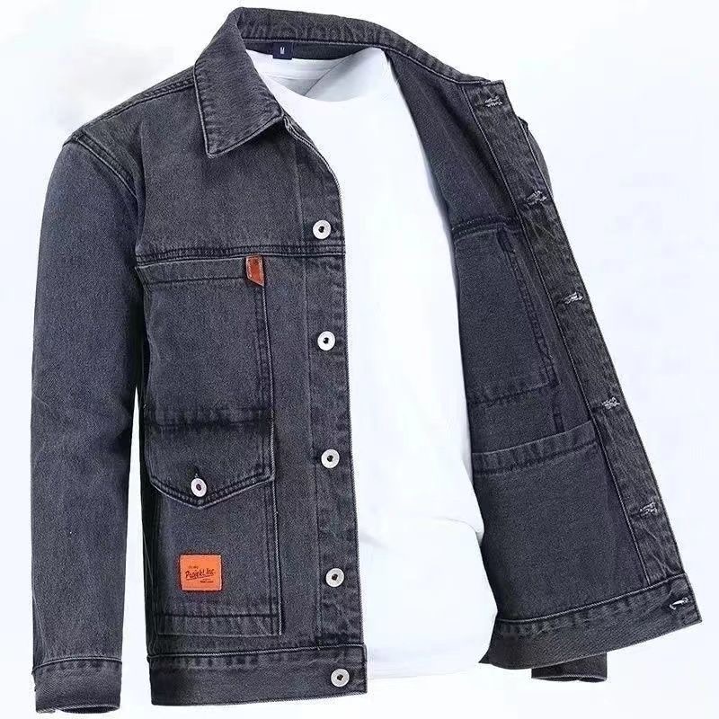 男性用無地デニムジャケット,新しい春と秋のトレンド,快適でカ - Down Jacket Packable のレビューと価格
