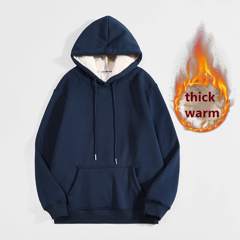 高品質グレー厚手フリース裏地付きパーカーメンズ冬用パーカーカ - Sherpa Hoodie Fleece のレビューと価格