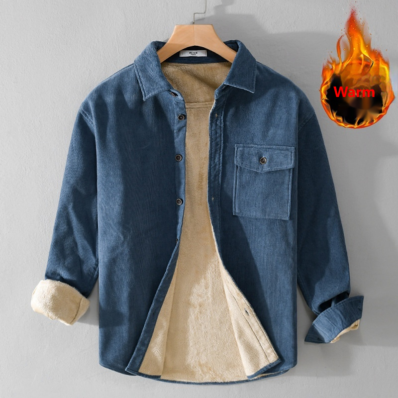 メンズ コーデュロイ シャツジャケット ヘビーウェイト 冬用 - Flannel Shirt Lined のレビューと価格