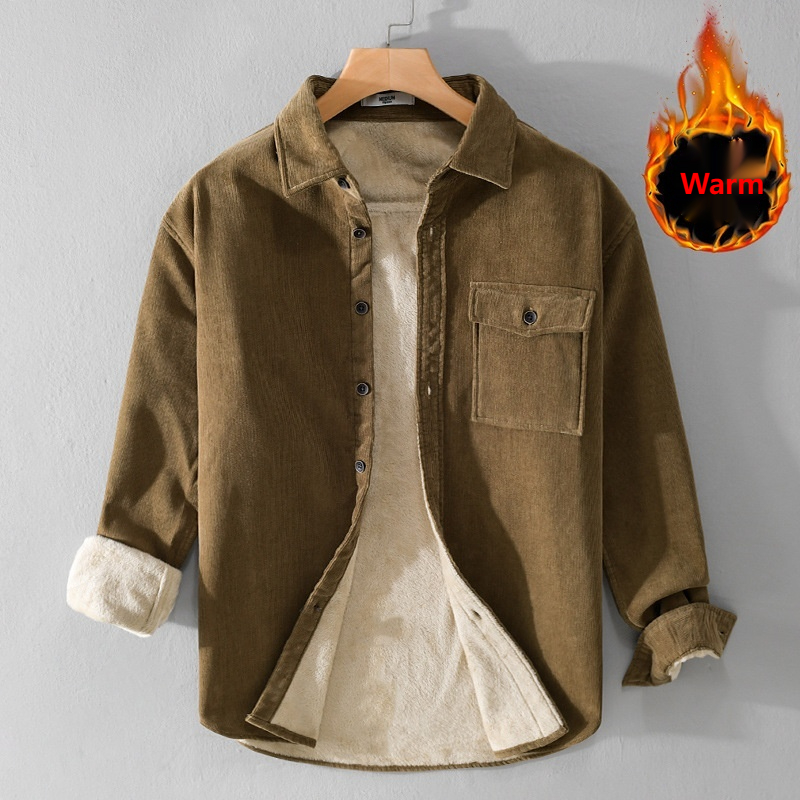 メンズ コーデュロイ シャツジャケット ヘビーウェイト 冬用 - Flannel Shirt Lined のレビューと価格