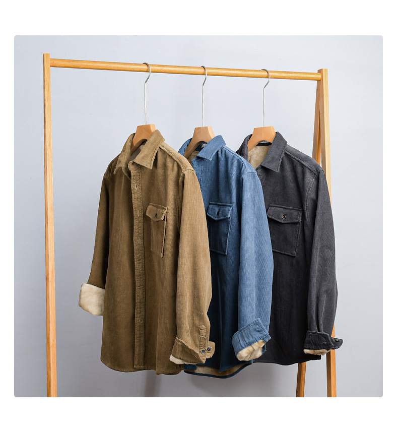 メンズ コーデュロイ シャツジャケット ヘビーウェイト 冬用 - Flannel Shirt Lined のレビューと価格