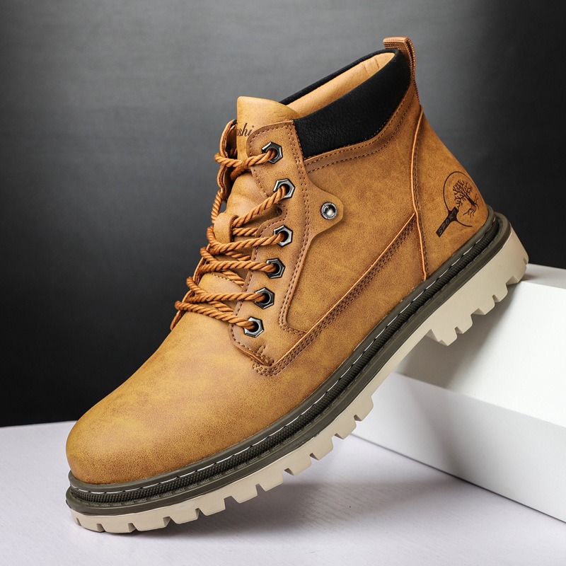メンズブーツハイトップカジュアルシューズ秋冬レトロ防水アンク - Waterproof Winter Boot のレビューと価格