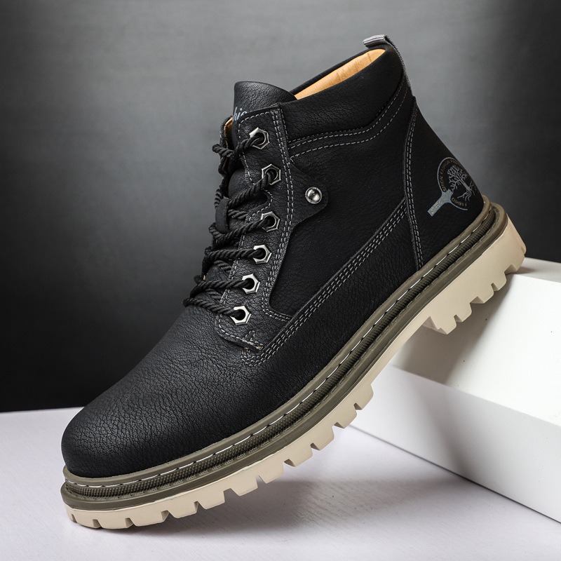 メンズブーツハイトップカジュアルシューズ秋冬レトロ防水アンク - Waterproof Winter Boot のレビューと価格