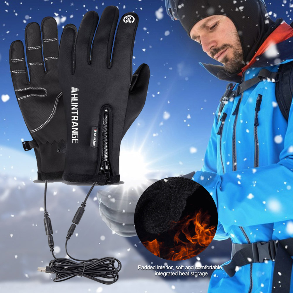 冬用スキー USB 加熱手袋 タッチスクリーン サーマルグロ - Touch Screen Gloves のレビューと価格
