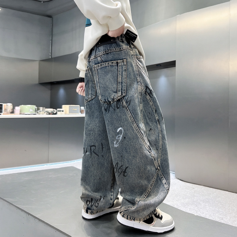 子供用冬用保温ダメージ加工ジーンズ、男の子用レター入り厚手サ - Corduroy Pant Warm のレビューと価格
