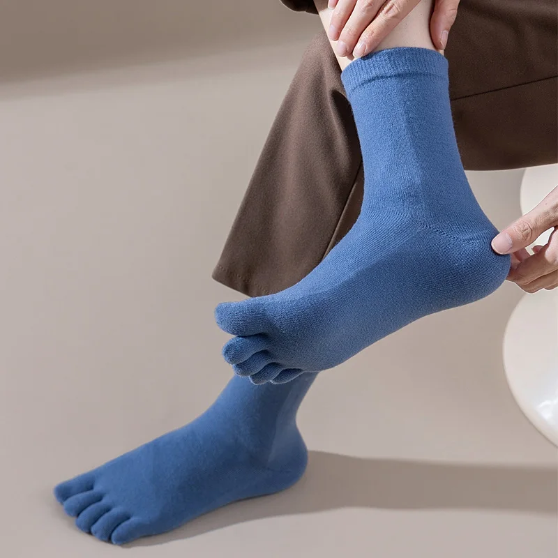 メンズウール五本指ソックスショート厚手ソリッド吸汗性ビジネス - Thermal Sock Wool のレビューと価格
