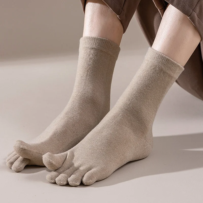 メンズウール五本指ソックスショート厚手ソリッド吸汗性ビジネス - Thermal Sock Wool のレビューと価格