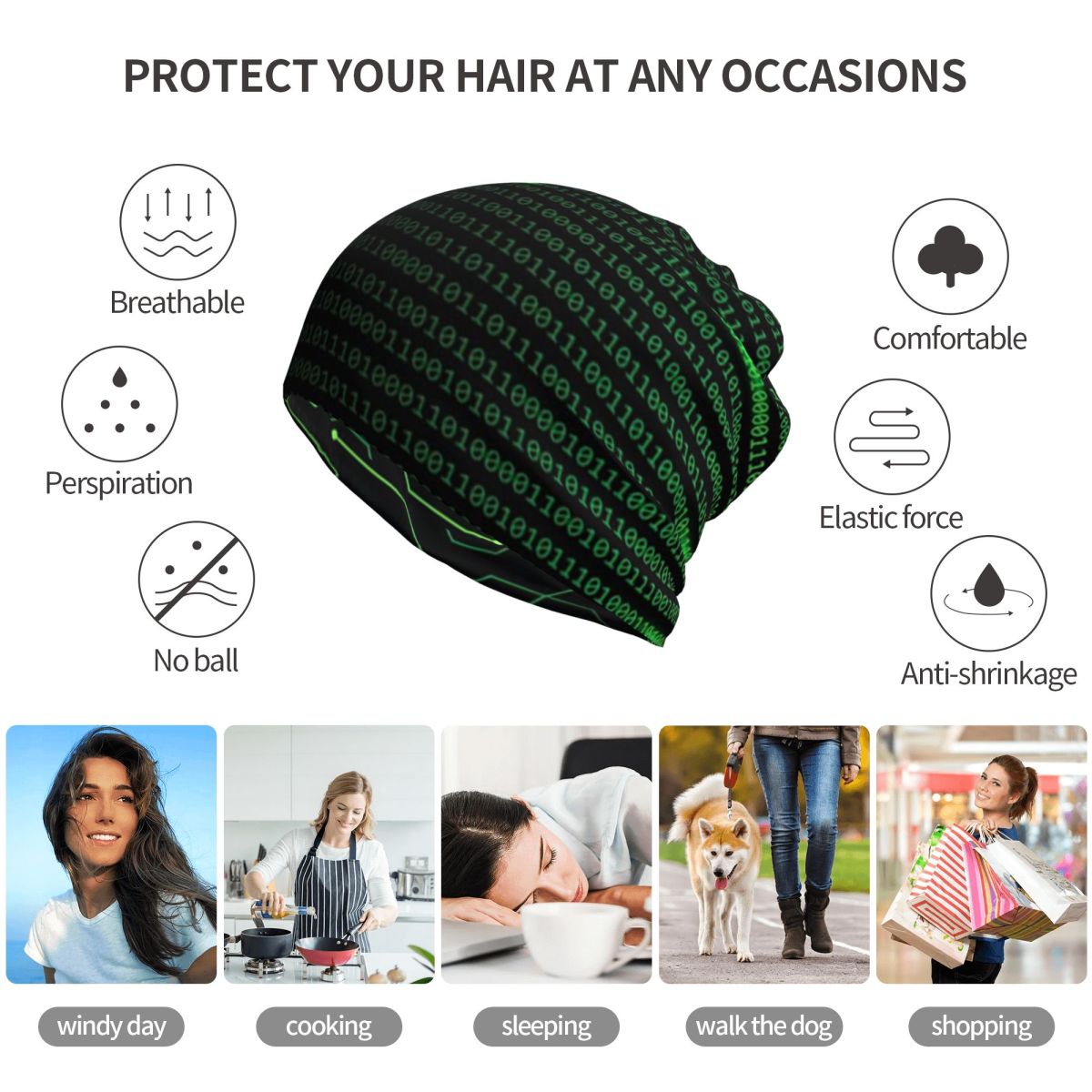 バイナリコード入りスローブランケットと軽量フリースバンダナネ - Knit Beanie Hat Warm のレビューと価格