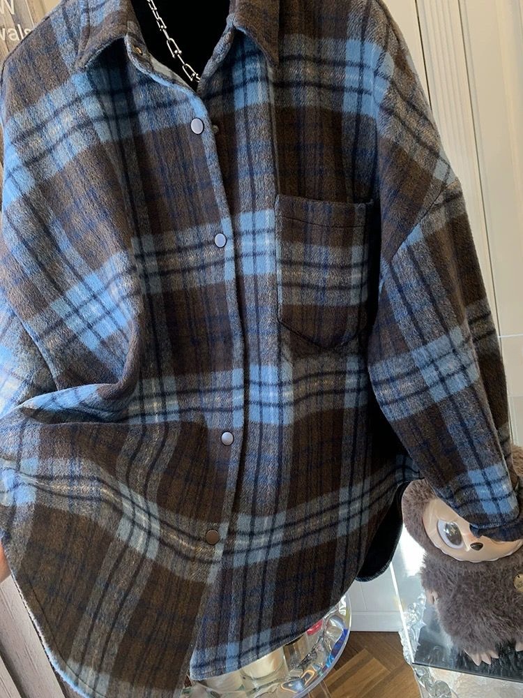 プラスサイズの女性のチェック柄フランネル長袖シャツヴィンテー - Flannel Shirt Lined のレビューと価格