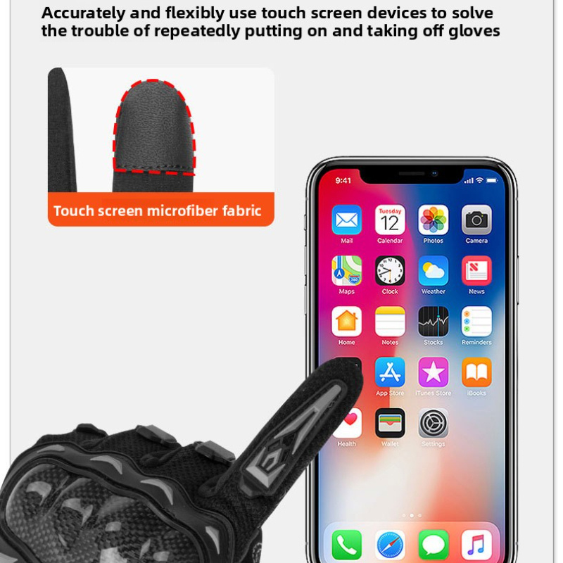 新しいハイエンド冬防水オートバイ手袋男性女性春秋モトクロスバ - Touch Screen Gloves のレビューと価格